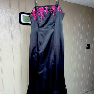 Size 13/14 strapless high low mermaid style long cocktail dress.